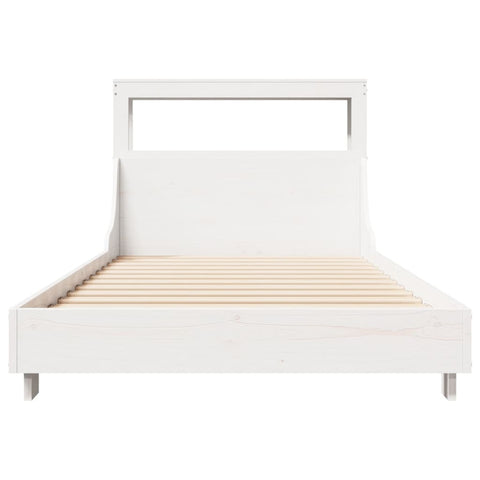 vidaXL Bed Frame without Mattress White 75x190 cm Small Single Solid Wood Pine