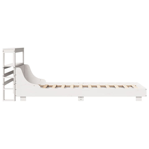 vidaXL Bed Frame without Mattress White 75x190 cm Small Single Solid Wood Pine