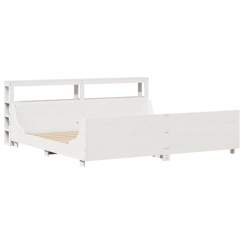 vidaXL Bed Frame without Mattress White 200x200 cm Solid Wood Pine