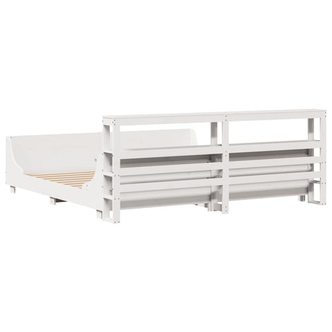 vidaXL Bed Frame without Mattress White 200x200 cm Solid Wood Pine