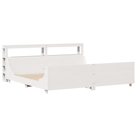 vidaXL Bed Frame without Mattress White 180x200 cm Super King Solid Wood Pine