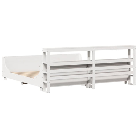 vidaXL Bed Frame without Mattress White 180x200 cm Super King Solid Wood Pine