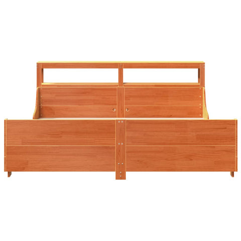 vidaXL Bed Frame without Mattress Wax Brown 180x200 cm Super King Solid Wood Pine