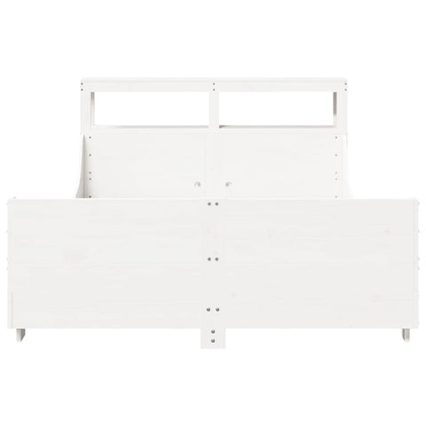 vidaXL Bed Frame without Mattress White 150x200 cm King Size Solid Wood Pine