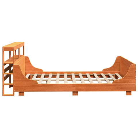 vidaXL Bed Frame without Mattress Wax Brown 150x200 cm King Size Solid Wood Pine