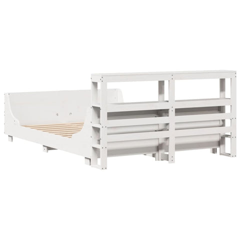 vidaXL Bed Frame without Mattress White 140x200 cm Solid Wood Pine