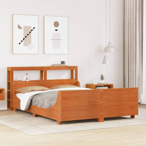 vidaXL Bed Frame without Mattress Wax Brown 120x200 cm Solid Wood Pine