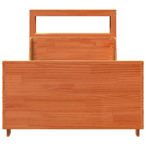 vidaXL Bed Frame without Mattress Wax Brown 90x200 cm Solid Wood Pine