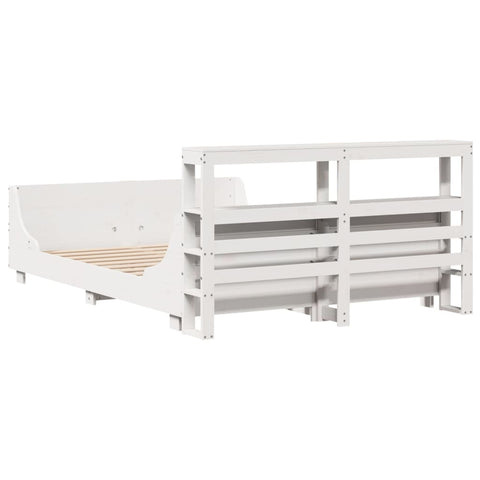 vidaXL Bed Frame without Mattress White 140x190 cm Solid Wood Pine