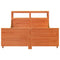 vidaXL Bed Frame without Mattress Wax Brown 135x190 cm Double Solid Wood Pine