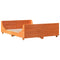 vidaXL Bed Frame without Mattress Wax Brown 135x190 cm Double Solid Wood Pine