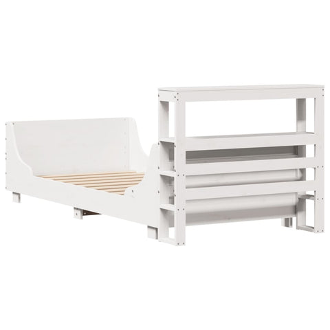 vidaXL Bed Frame without Mattress White 90x190 cm Single Solid Wood Pine