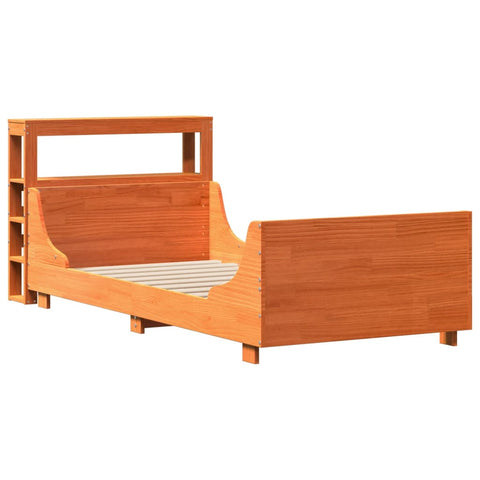 vidaXL Bed Frame without Mattress Wax Brown 90x190 cm Single Solid Wood Pine