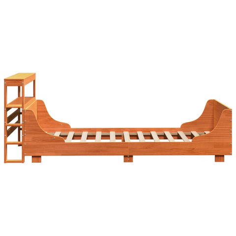vidaXL Bed Frame without Mattress Wax Brown 90x190 cm Single Solid Wood Pine