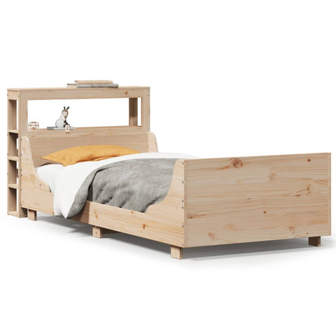 vidaXL Bed Frame without Mattress 75x190 cm Small Single Solid Wood Pine
