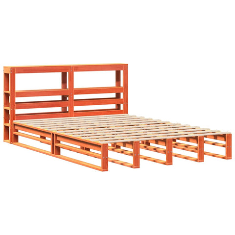 vidaXL Bed Frame without Mattress Wax Brown 140x200 cm Solid Wood Pine