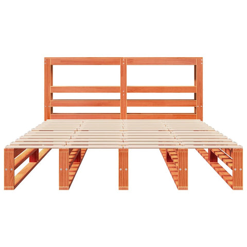 vidaXL Bed Frame without Mattress Wax Brown 140x200 cm Solid Wood Pine