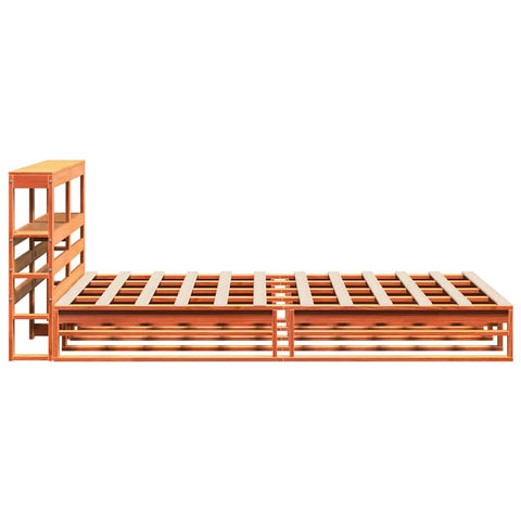 vidaXL Bed Frame without Mattress Wax Brown 140x200 cm Solid Wood Pine
