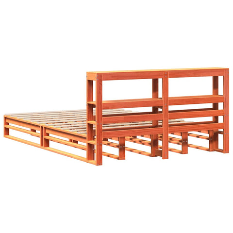vidaXL Bed Frame without Mattress Wax Brown 140x200 cm Solid Wood Pine
