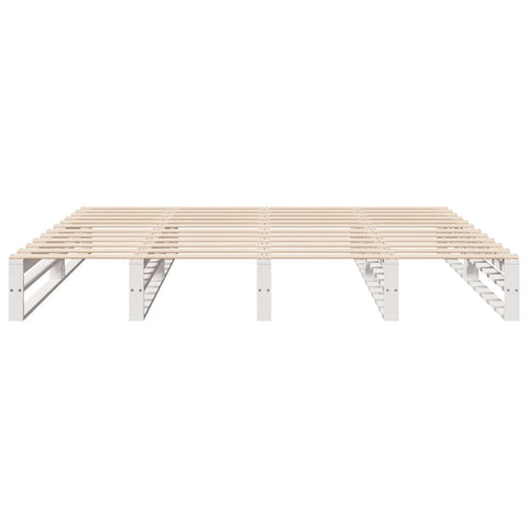 vidaXL Bed Frame without Mattress White 180x200 cm Super King Solid Wood Pine