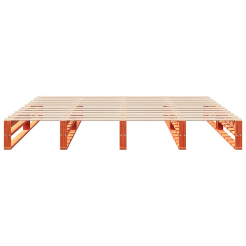 vidaXL Bed Frame without Mattress Wax Brown 180x200 cm Super King Solid Wood Pine