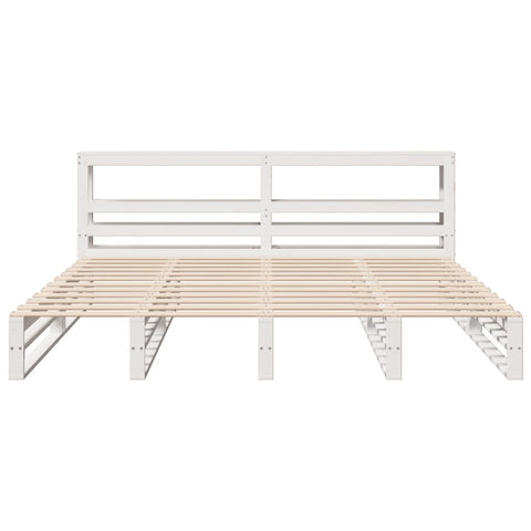vidaXL Bed Frame without Mattress White 200x200 cm Solid Wood Pine