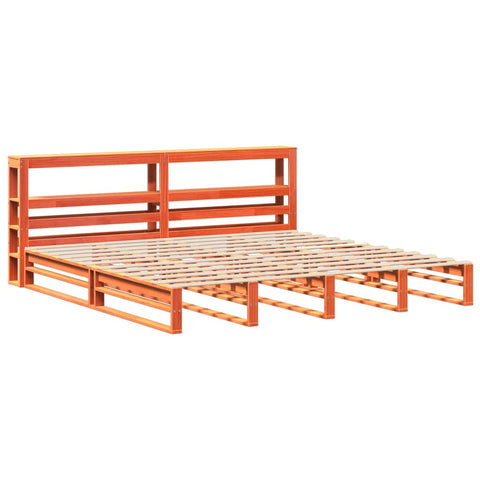 vidaXL Bed Frame without Mattress Wax Brown 200x200 cm Solid Wood Pine