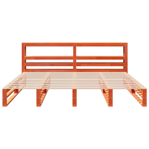vidaXL Bed Frame without Mattress Wax Brown 200x200 cm Solid Wood Pine