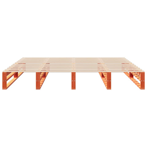 vidaXL Bed Frame without Mattress Wax Brown 200x200 cm Solid Wood Pine