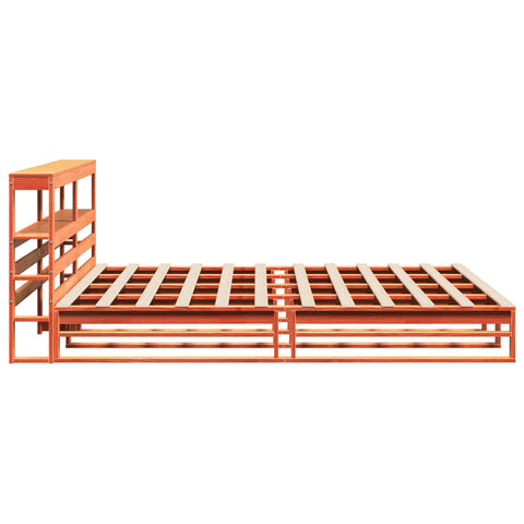 vidaXL Bed Frame without Mattress Wax Brown 200x200 cm Solid Wood Pine