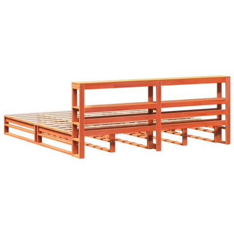 vidaXL Bed Frame without Mattress Wax Brown 200x200 cm Solid Wood Pine