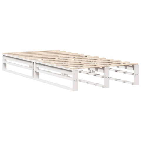 vidaXL Bed Frame without Mattress White 75x190 cm Small Single Solid Wood Pine