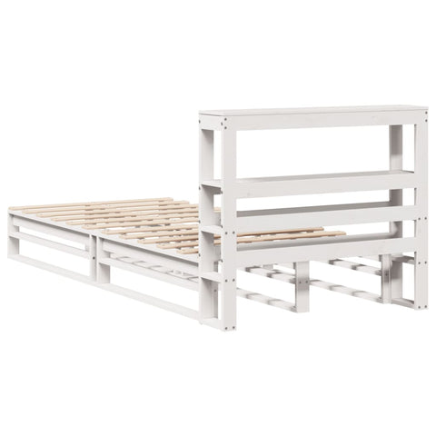 vidaXL Bed Frame without Mattress White 75x190 cm Small Single Solid Wood Pine
