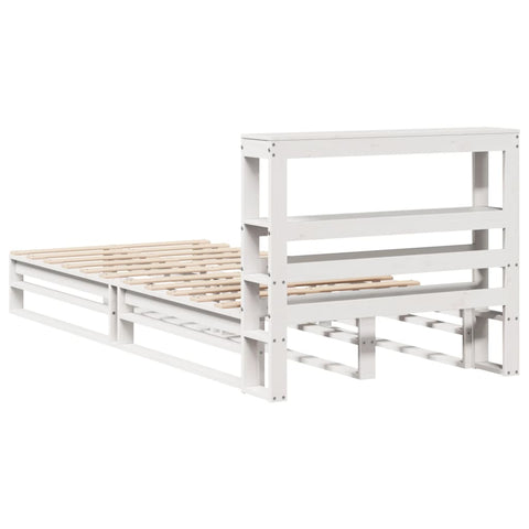 vidaXL Bed Frame without Mattress White 90x190 cm Single Solid Wood Pine