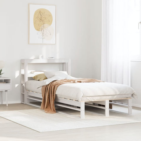 vidaXL Bed Frame without Mattress White 90x190 cm Single Solid Wood Pine