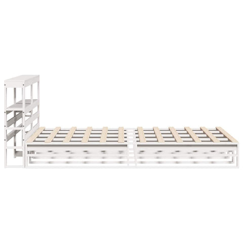 vidaXL Bed Frame without Mattress White 140x190 cm Solid Wood Pine
