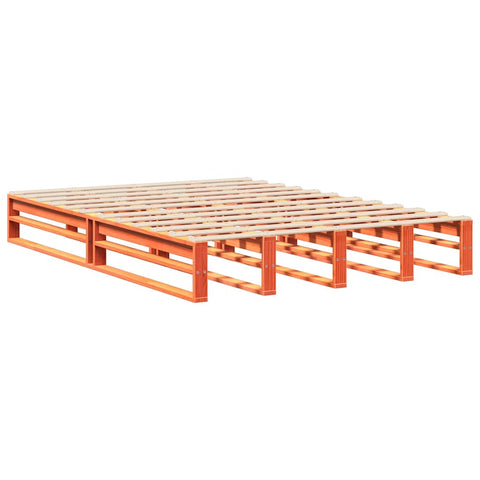 vidaXL Bed Frame without Mattress Wax Brown 140x190 cm Solid Wood Pine