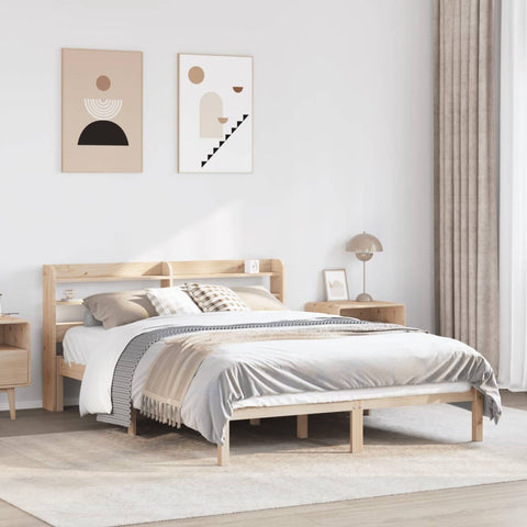 vidaXL Bed Frame without Mattress 120x190 cm Small Double Solid Wood Pine
