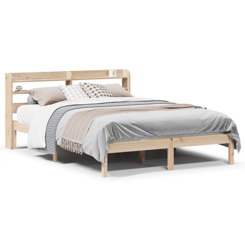 vidaXL Bed Frame without Mattress 135x190 cm Double Solid Wood Pine