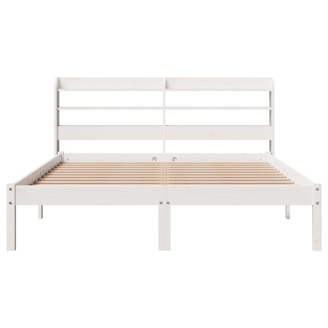 vidaXL Bed Frame without Mattress White 135x190 cm Double Solid Wood Pine