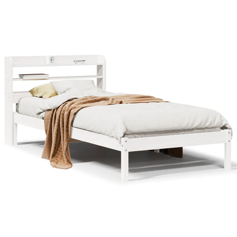 vidaXL Bed Frame without Mattress White 90x200 cm Solid Wood Pine