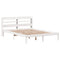 vidaXL Bed Frame without Mattress White 150x200 cm King Size Solid Wood Pine