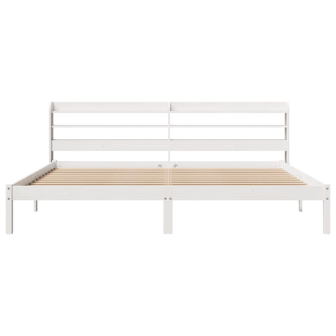 vidaXL Bed Frame without Mattress White 180x200 cm Super King Solid Wood Pine