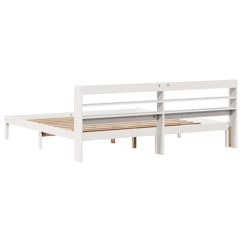 vidaXL Bed Frame without Mattress White 180x200 cm Super King Solid Wood Pine