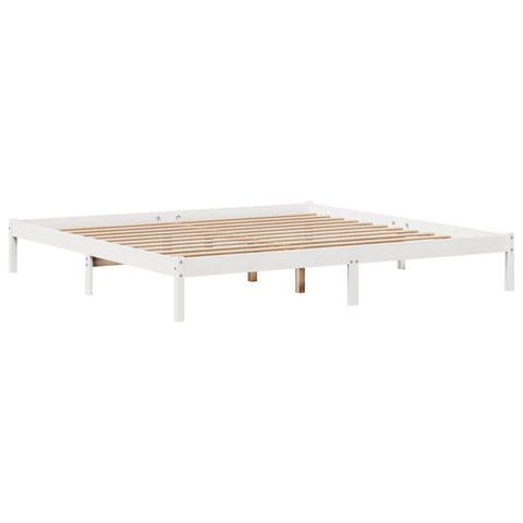 vidaXL Bed Frame without Mattress White 180x200 cm Super King Solid Wood Pine
