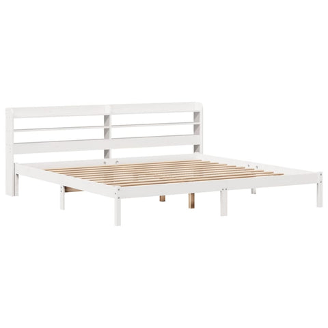 vidaXL Bed Frame without Mattress White 200x200 cm Solid Wood Pine