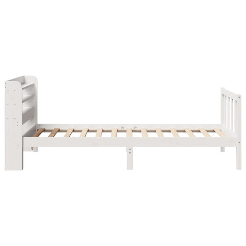 vidaXL Bed Frame without Mattress White 75x190 cm Small Single Solid Wood Pine