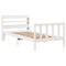 vidaXL Bed Frame without Mattress White 90x190 cm Single Solid Wood Pine