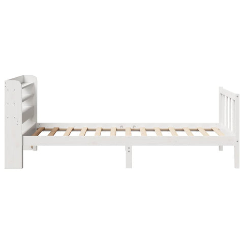 vidaXL Bed Frame without Mattress White 90x190 cm Single Solid Wood Pine
