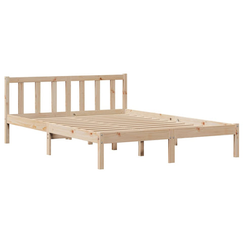 vidaXL Bed Frame without Mattress 135x190 cm Double Solid Wood Pine